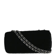 Chanel Black Velvet East West Shoulder Bag