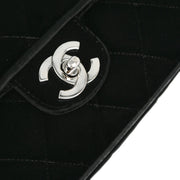 Chanel Black Velvet East West Shoulder Bag