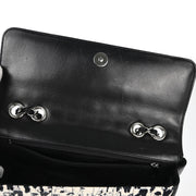 Chanel Black White Silk Lambskin Choco Bar Shoulder Bag