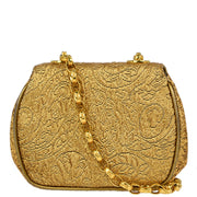 Chanel 1991-1994 Gold Nishijin-ori Shoulder Bag