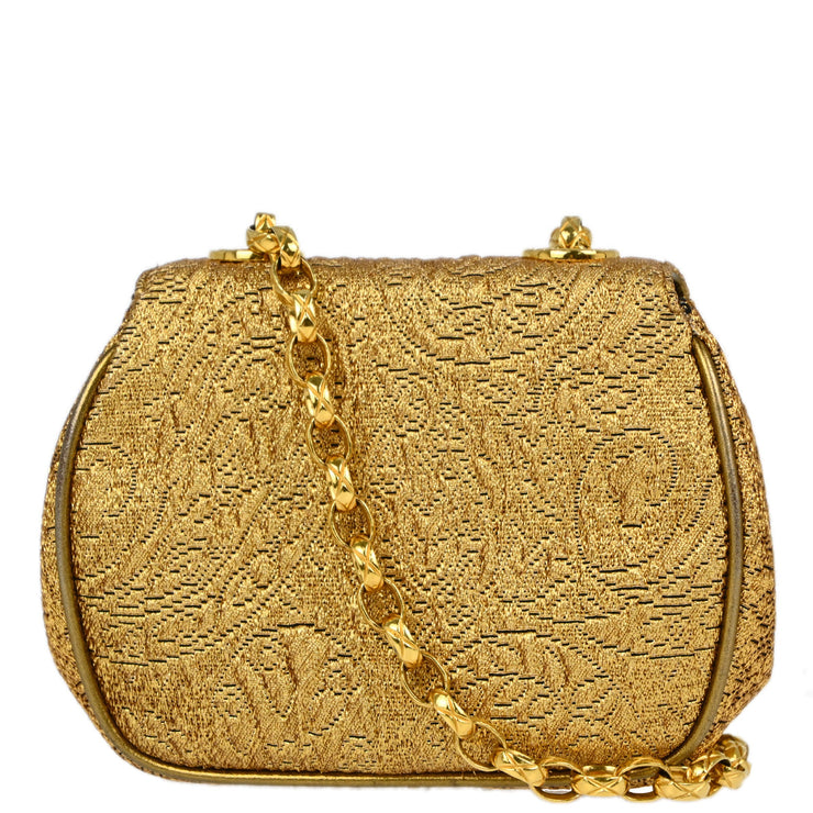 Chanel Gold Nishijin-ori Shoulder Bag