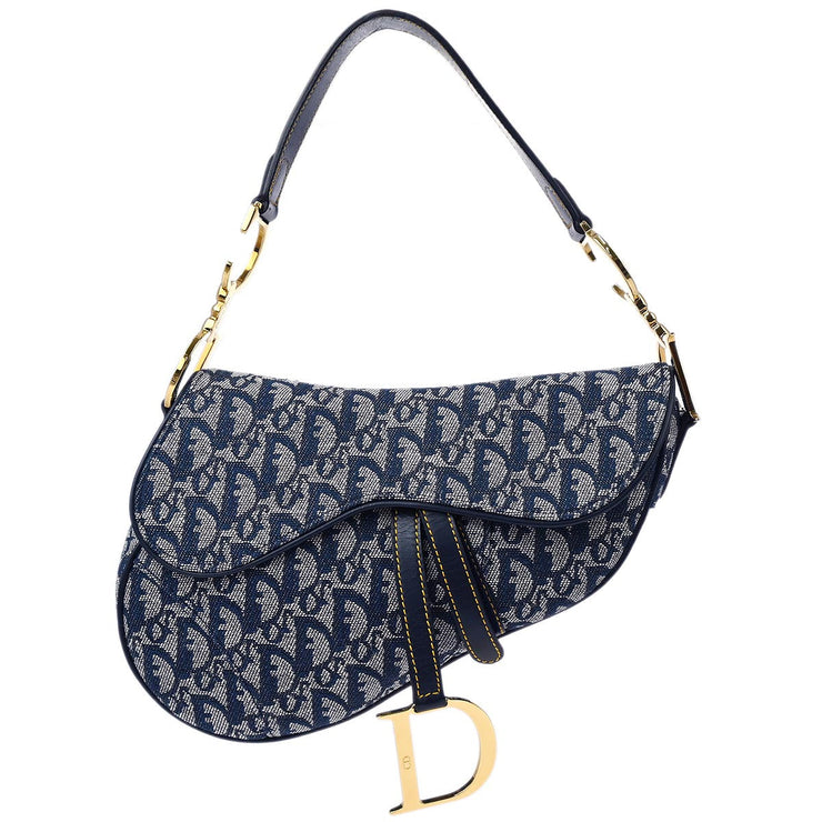 Christian Dior Navy Trotter Saddle Handbag