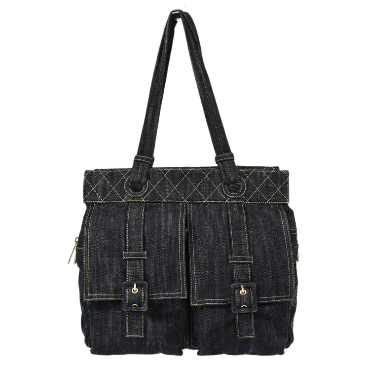 Chanel Navy Denim Tote Handbag