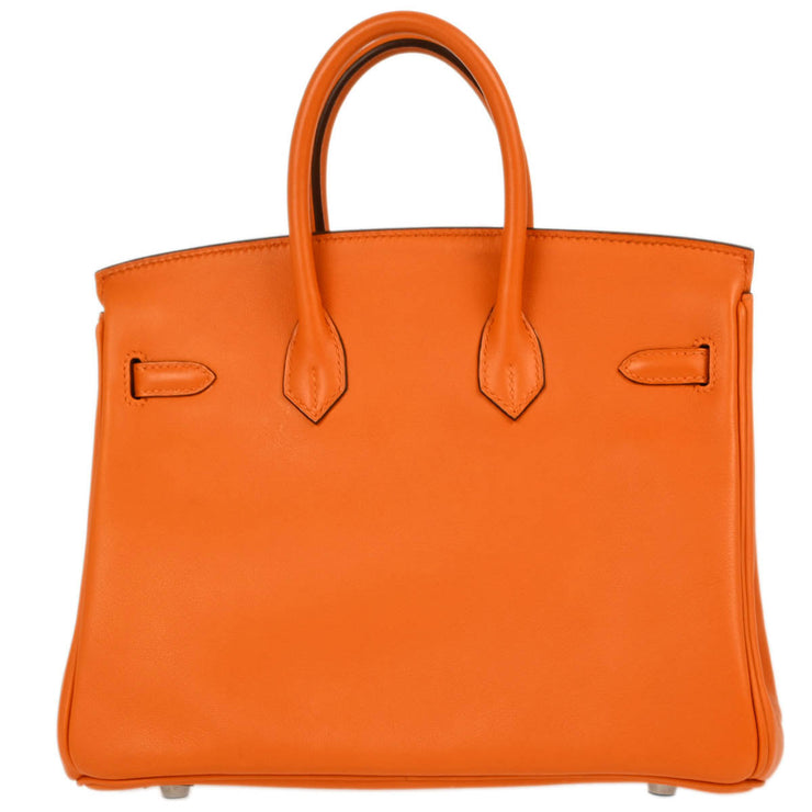 Hermes Orange Swift Birkin 25 Handbag