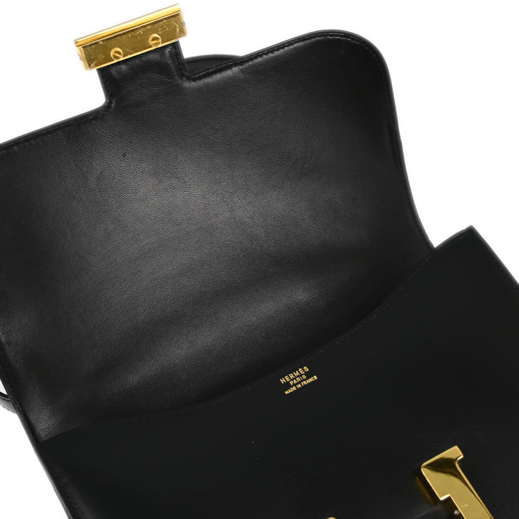 Hermes Black Box Calf Constance 23 Shoulder Bag