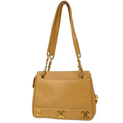 Chanel Beige Caviar Triple CC Shoulder Tote Bag