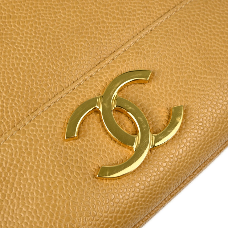 Chanel Beige Caviar Triple CC Shoulder Tote Bag