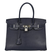 Hermes Navy Chevre Birkin 30 Handbag