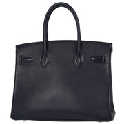 Hermes Navy Chevre Birkin 30 Handbag