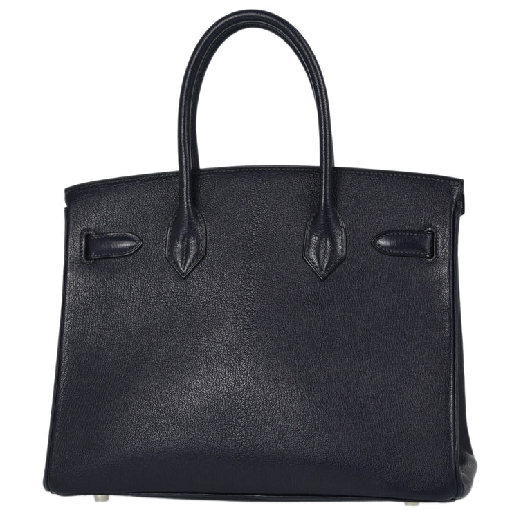 Hermes Navy Chevre Birkin 30 Handbag