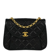 Chanel Black Lambskin Single Flap Shoulder Bag