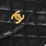 Chanel Black Lambskin Single Flap Shoulder Bag