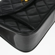 Chanel Black Lambskin Single Flap Shoulder Bag