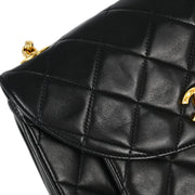 Chanel Black Lambskin Single Flap Shoulder Bag