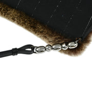 Christian Dior Brown Black Fur Malice Handbag