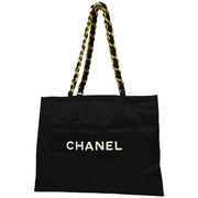 Chanel 1991-1994 Black Nylon Shoulder Tote Bag