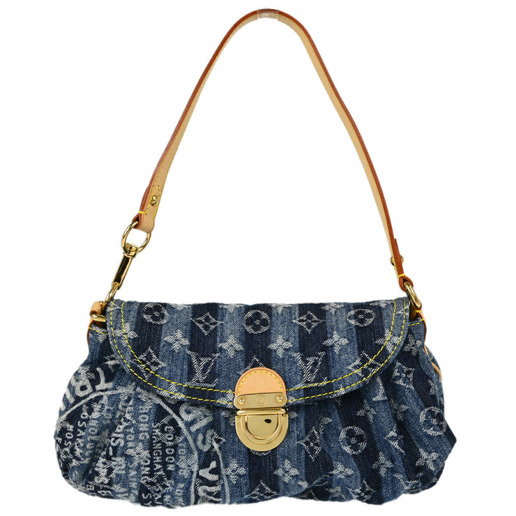 Louis Vuitton Blue Monogram Denim Mini Pleaty Raye Handbag M95333