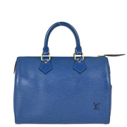 Louis Vuitton Blue Epi Speedy 25 Handbag M43015