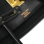 Hermes Black Box Calf Birkin 35 Handbag