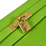 Hermes 1998 Apple Green Gulliver Kelly 28 Retourne 2way Shoulder Handbag