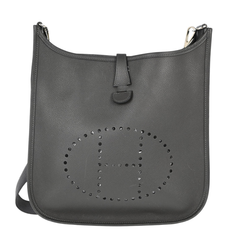 Hermes Graphite Epsom Evelyne 2 29 PM Shoulder Bag