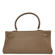 Hermes Etoupe Taurillon Clemence Shoulder Kelly Handbag