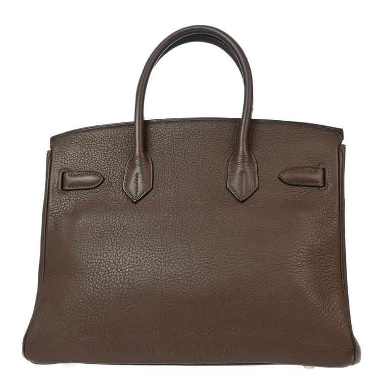 Hermes 2007 Brown Taurillon Clemence Birkin 30 Handbag