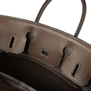 Hermes Brown Taurillon Clemence Birkin 30 Handbag