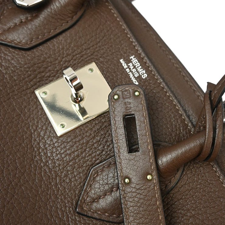 Hermes Brown Taurillon Clemence Birkin 30 Handbag