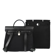 Hermes Black Toile Officier Herbag a Dos Backpack