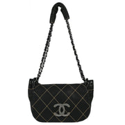 Chanel Black Lambskin Wild Stitch Shoulder Bag