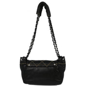 Chanel Black Lambskin Wild Stitch Shoulder Bag