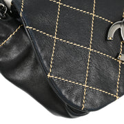 Chanel Black Lambskin Wild Stitch Shoulder Bag