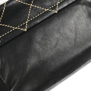 Chanel Black Lambskin Wild Stitch Shoulder Bag