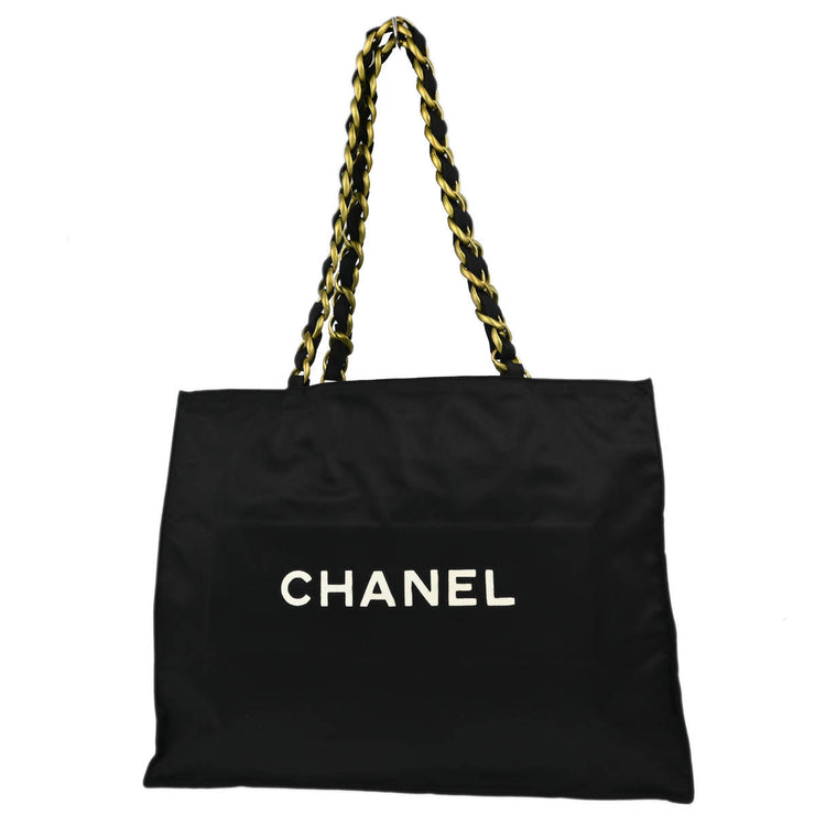 Chanel 1991-1994 Black Nylon Shoulder Tote Bag