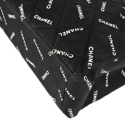 Chanel 1994-1996 Black Canvas Shoulder Tote Bag