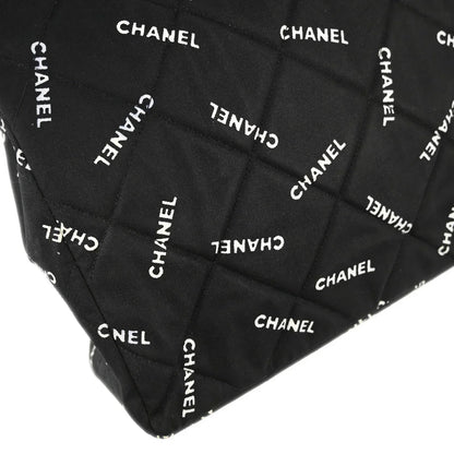 Chanel 1994-1996 Black Canvas Shoulder Tote Bag