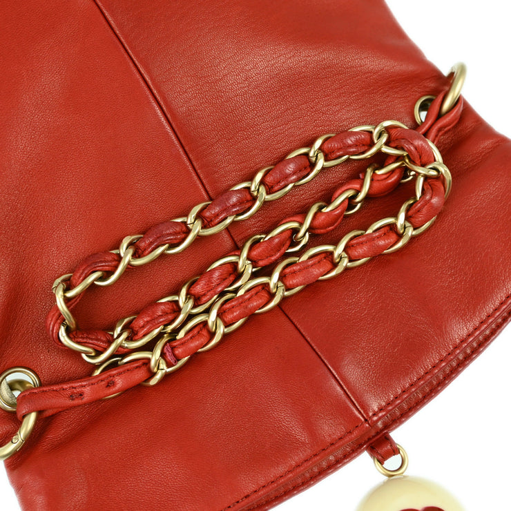 Chanel Red Lambskin Cue Ball Bag