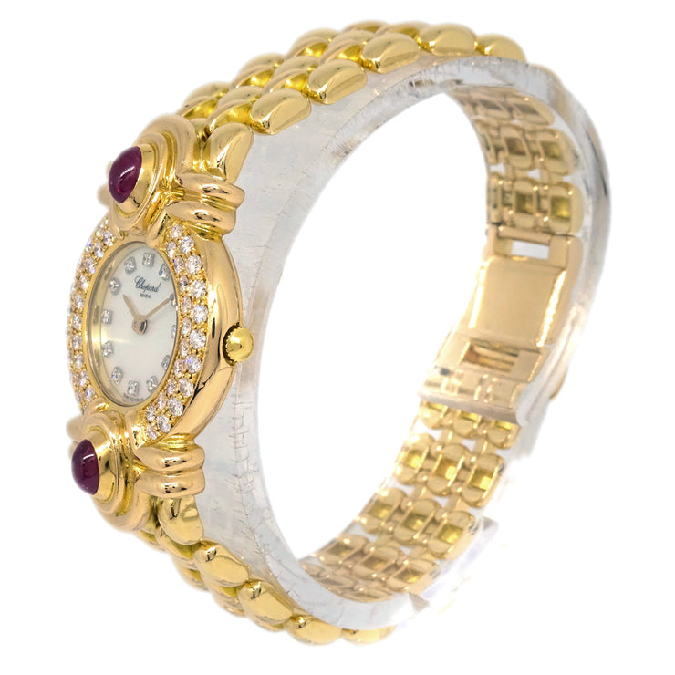 Chopard YG Ruby Quartz Watch 18KYG Diamond