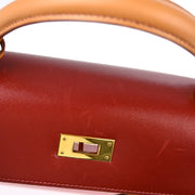 Hermes Tricolor Box Calf Kelly 28 Sellier 2way Shoulder Handbag