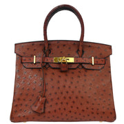 Hermes * Bordeaux Ostrich Birkin 30 Handbag