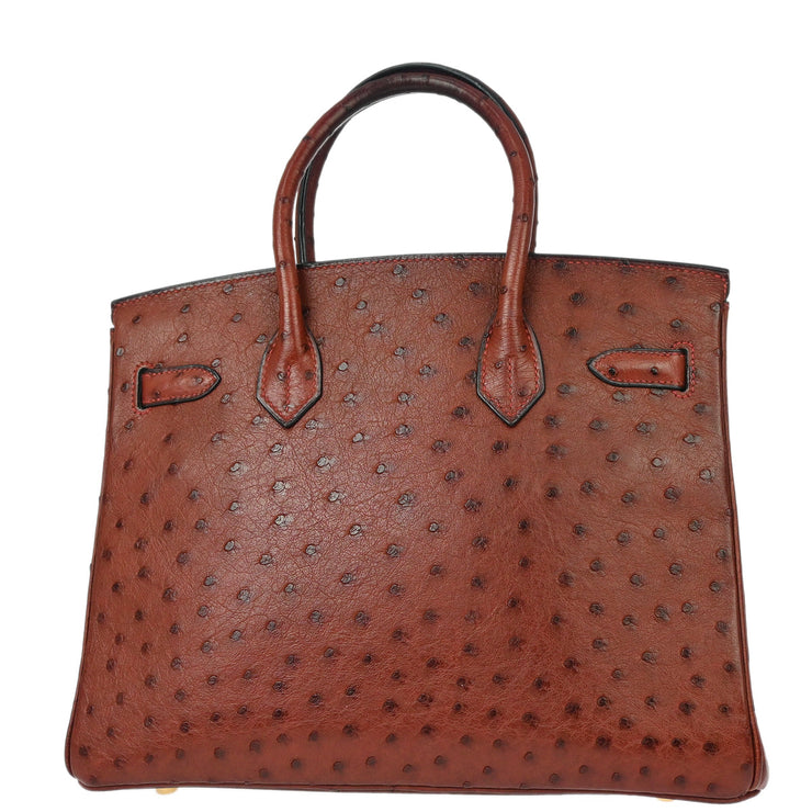 Hermes * Bordeaux Ostrich Birkin 30 Handbag