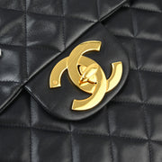 Chanel Black Lambskin Maxi Classic Flap Shoulder Bag