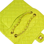 Chanel * 1996-1997 Light Green Lambskin Medium Classic Double Flap Shoulder Bag