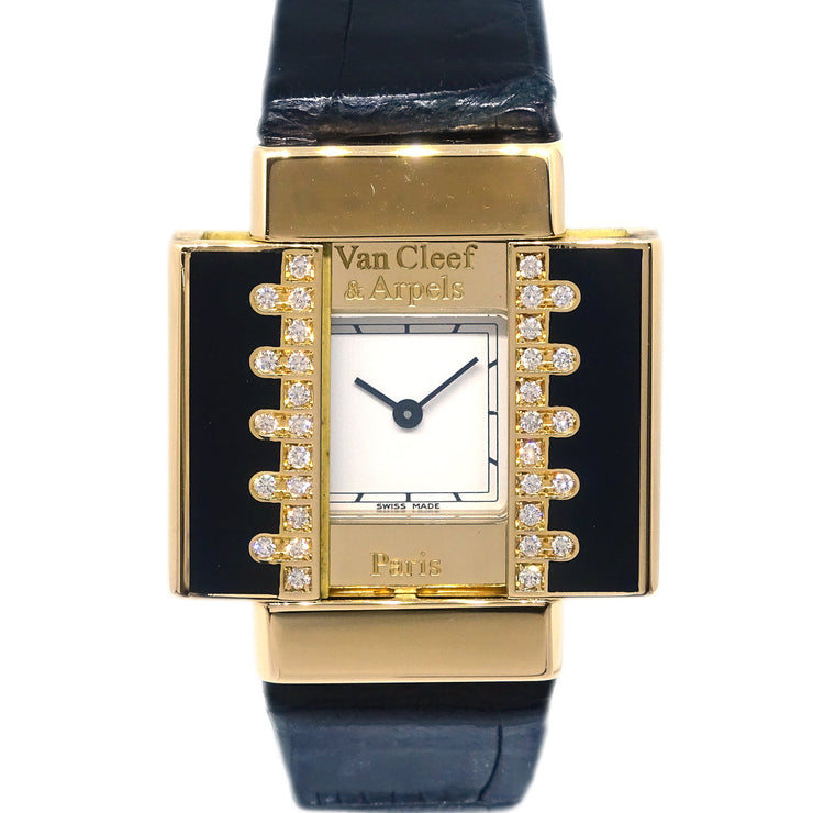 Van Cleef & Arpels Domino Ref.WIYF02F3 Quartz Watch 18KYG Black