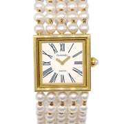 Chanel Mademoiselle Watch Quartz Pearl 18KYG #L