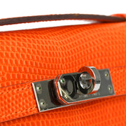 Hermes * Orange Lizard Kelly Pochette Handbag