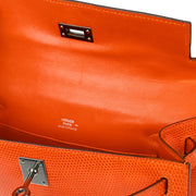 Hermes * 2006 Orange Lizard Kelly Pochette Handbag