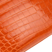 Hermes * 2005 Orange Crocodile Niloticus Kelly 28 Sellier 2way Shoulder Handbag