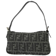 Fendi Gray Wool Zucca Baguette Handbag